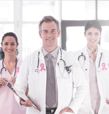 Composite image of breast cancer awareness ribbon