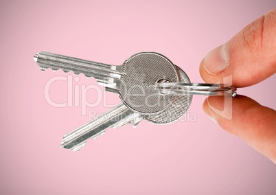 Hand Holding key in front of vignette