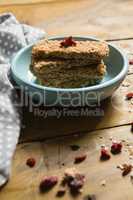 Granola bar in bowl