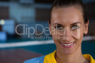 Close-up portrait of smiling volleyball player