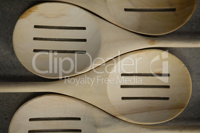 Close up of spatulas on table