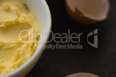 Close up of butter in bowl