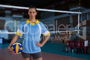 Portrait of confident volleyball player
