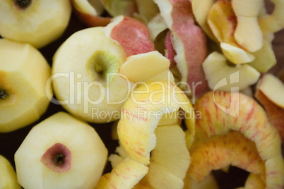 Fresh apples with peels
