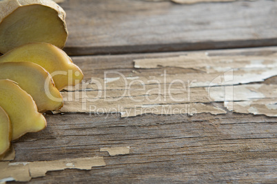 Close up of fresh gingers on table