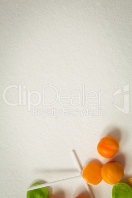 Lollipops on white background