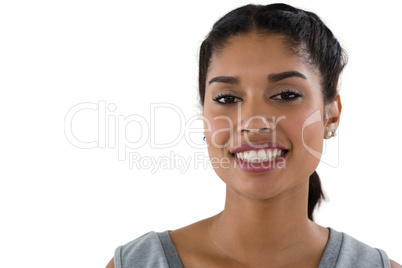 Close-up portrait of happy young woman