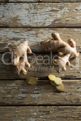 Directly above view of gingers on table