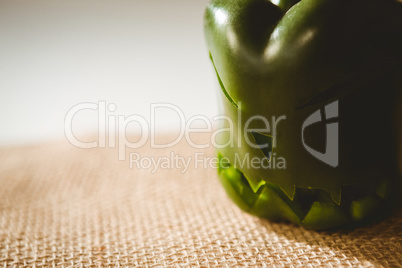 Close up of carved green bell pepper