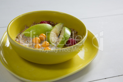 Fruit cereal in bowl