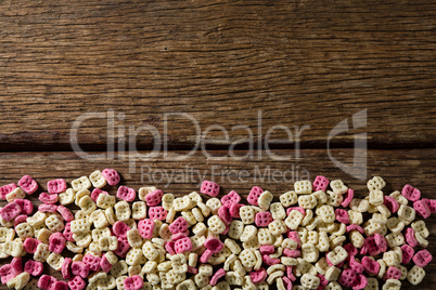 Honeycomb cereals on wooden table