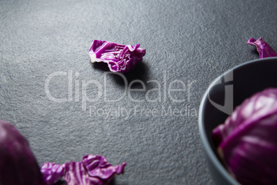 Red cabbage on slate
