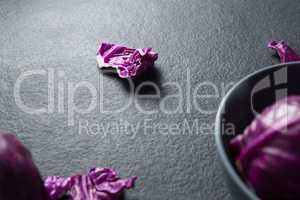 Red cabbage on slate
