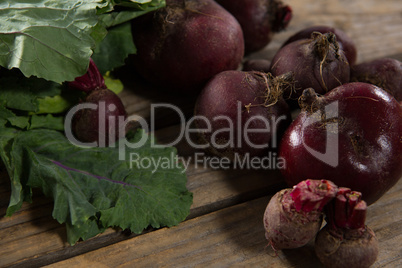 Close-up of fresh organic beetroots