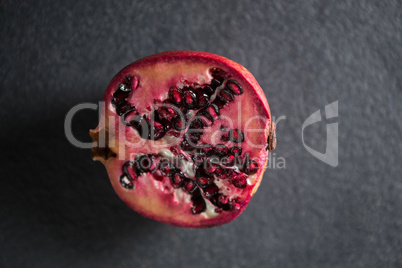 Overhead view of pomegranate