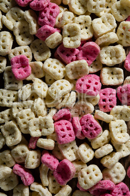 Close -up of honeycomb cereals