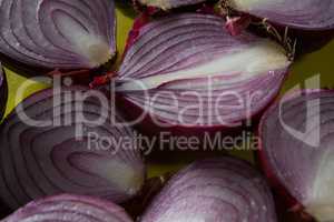 Fresh halved onions