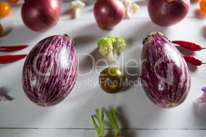 Close-up of various vegetables arranged