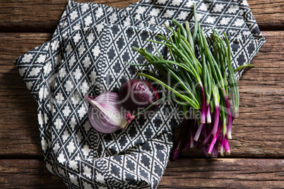 Onions on napkin