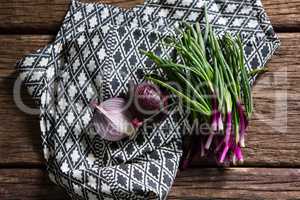 Onions on napkin