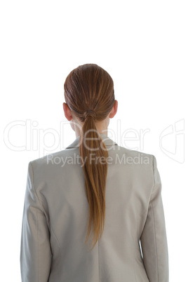 Rear view of businesswoman with redhead