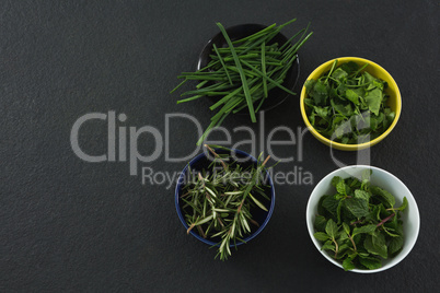 Various herbs in a bowl