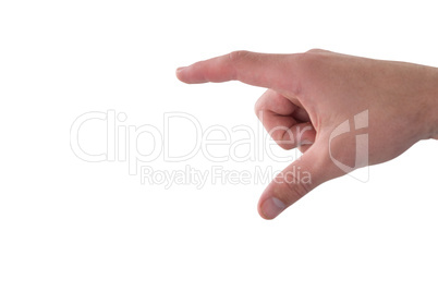 Cropped hand of business person touching imaginary screen
