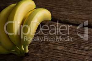 Fresh organic banana on wooden table