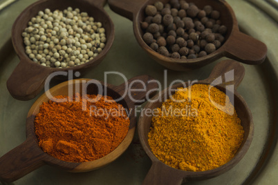 Various type spices in bowl