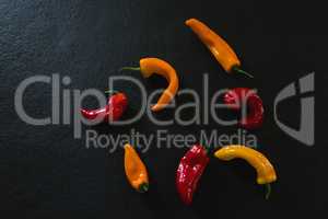 Yellow and red chili pepper