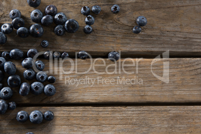 Blueberries on wooden table