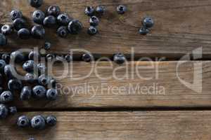 Blueberries on wooden table