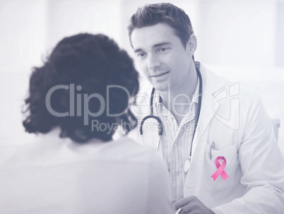 Composite image of breast cancer awareness ribbon