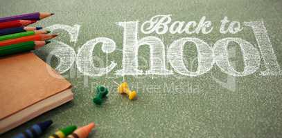 Composite image of back to school text against white background