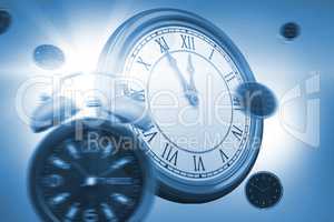 Digital image of alarm and wall clocks