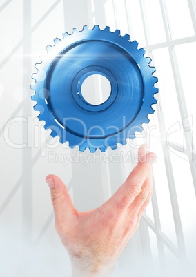 Open hand with cog gear