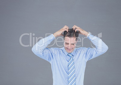 Businessman with grey background