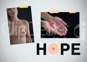 Hope text and Breast Cancer Awareness Photo Collage