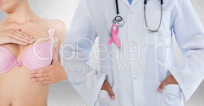 Breast cancer doctor and woman