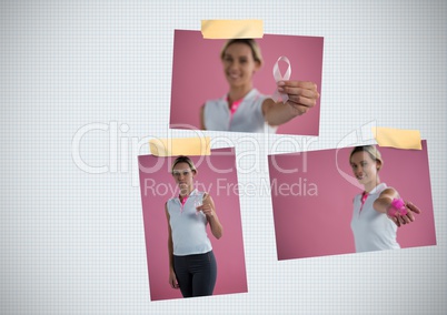 Breast Cancer Awareness Photo Collage with woman