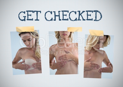 Get checked text and Breast Cancer Awareness Photo Collage