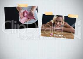 Breast Cancer Awareness Photo Collage with woman