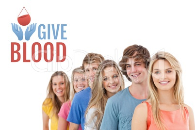 Group of people and blood donation concept