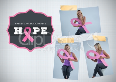 Hope text and Breast Cancer Awareness Photo Collage