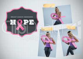 Hope text and Breast Cancer Awareness Photo Collage
