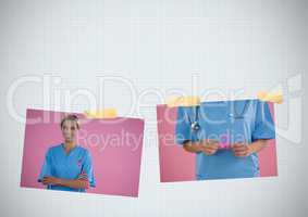 Breast Cancer Awareness Photo Collage with doctor