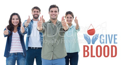 Group of people and blood donation concept