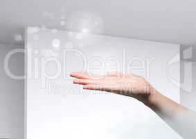 Open hand with bright background