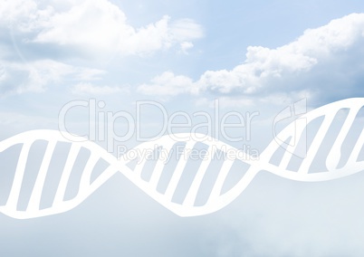 Sky clouds with graphics of DNA