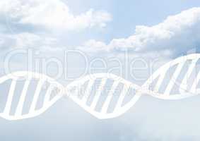 Sky clouds with graphics of DNA